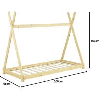 Cama para niños pequeños Cama Infantil 160 x 80cm Estructura Tipi de Madera Pino Color Pino Natural - details 9