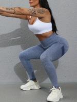 Pantalón de Yoga de cintura alta para mujer, ropa deportiva para correr, ciclismo y gimnasio, pantalones adelgazantes y levantamiento de cadera, mallas de Color sólido - details 12