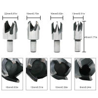 Brocas Forstner de acero al carbono juego de brocas de vástago redondo para carpintería trabajo en madera carpintero tapón de madera cortador de agujeros 6mm-16mm 4 Uds. - details 5