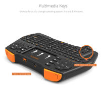 Mando a distancia Tricolor con retroiluminación, 2,4G, multifunción, ratón y teclado, Mini táctil, inalámbrico - details 3