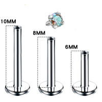 Juego de Piercing Labret de titanio para labio, Piercing de cristal Monroe 5A, para labio, oreja, Tragus, hélice, cartílago, G23, 2 piezas, 16G, 6/8/10mm - details 2