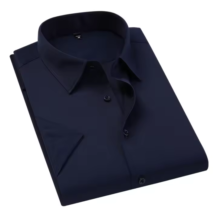 Camisa casual para hombre Casumanl, color liso, estilo formal de verano, manga corta y talla UE - 1