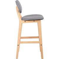 Silla de diseño de madera blanca con cuero artificial - details 12