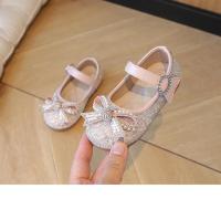 Zapatos de cuero para niñas, calzado de vestir versátil con lazo y cuentas de fondo suave, estilo princesa a la moda, novedad de otoño, 2024 - details 7