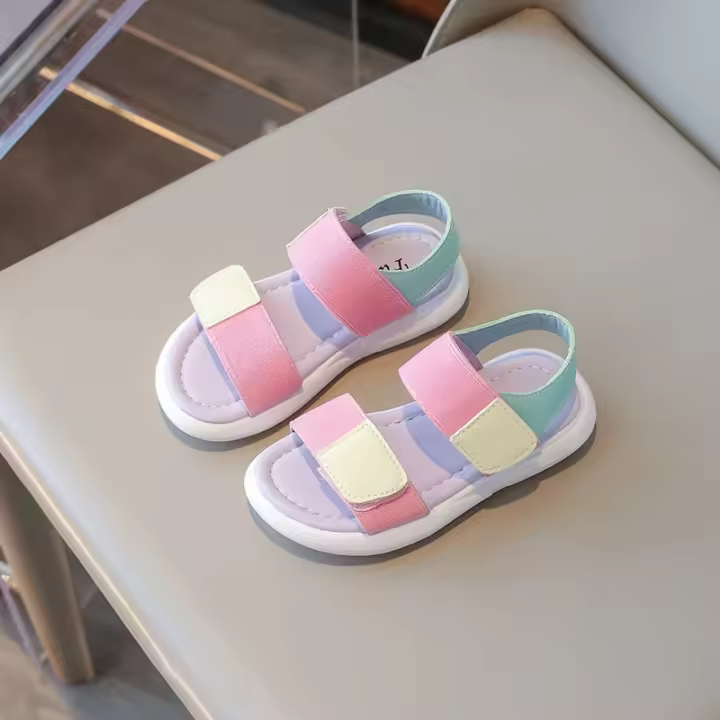Sandalias Planas de estilo Korean para niños y niños, Zapatos informales de Punta Abierta, Fondo suave, versátiles para la Playa y La Escuela, Moda de Verano - 1