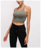 SHINBENE Sexy Strappy Wireless Sports Bra Crop Tops Women Padded Push Up Longline Gym Yoga Bras Cotton Feel Workout Brassiere - details 36