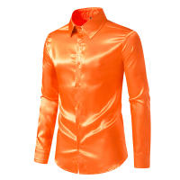 Camisa de vestir de satén de lujo para hombre, esmoquin liso de seda a la moda, informal, para boda, fiesta, graduación y oficina - details 16