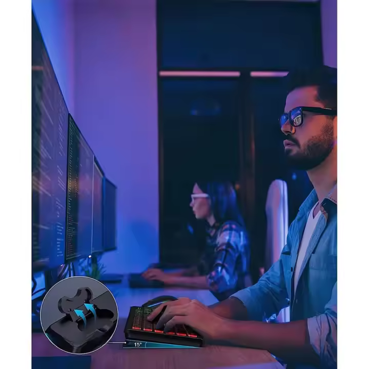 Teclado Y Ratón Inalámbricos RGB Retroiluminados Recargables Tamaño Completo Ergonómico Con Modo Sueño 2.4GHz Para Desktop Laptop Tablet - 1
