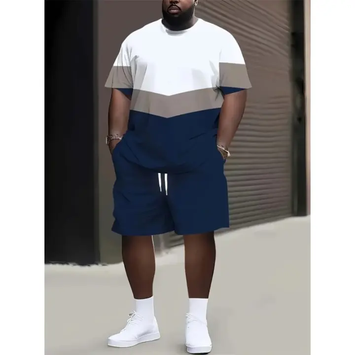 Conjunto de 2 piezas de camisa de manga corta y pantalones cortos para hombre, primavera y verano, 3XL. NUEVO - 1