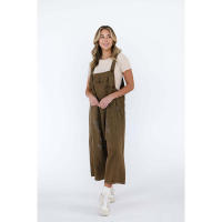 Moda desgastada suelta de pierna ancha cómoda correa casual Denim Overalls para mujer - details 10