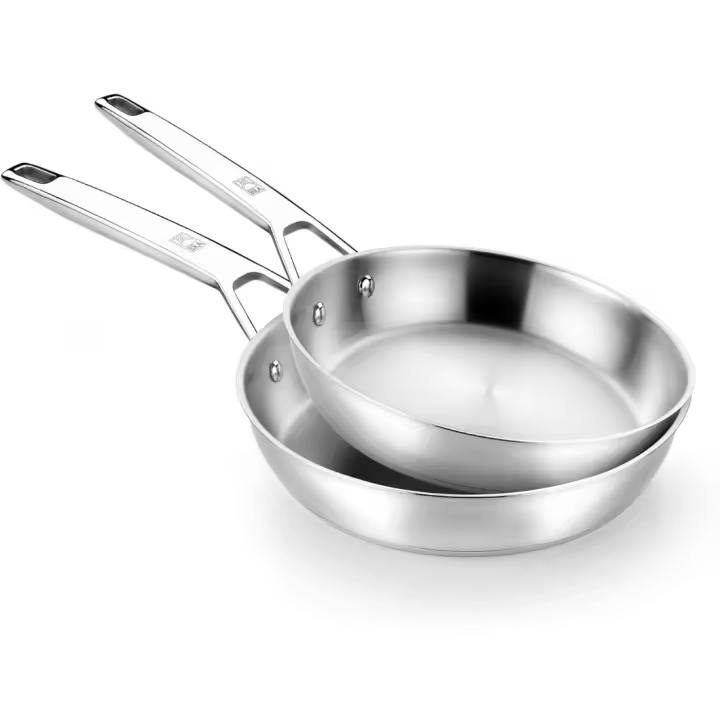 Juego de Sartenes de Acero Inoxidable Profesional 28 x 24 x 2,8 cm Antiadherente, Triple Fondo Difusor Adecuado para Todos los Tipos de Cocinas Acabado Pulido - 1