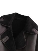 Abrigo de piel para mujer, chaqueta informal holgada de alta gama con solapa versátil, a la moda, novedad de invierno - details 9