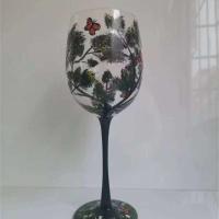 Copas pintadas a mano de árbol de las cuatro estaciones, copa de vino única de cristal de patas altas, cristalería para familiares y amigos, envío directo - details 3