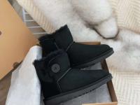 Nuevas botas de nieve con botón lateral portátiles para mujer de piel de oveja de invierno - details 4