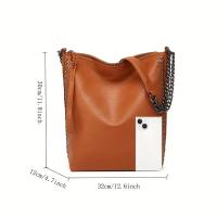 Bolso tote de moda para mujer, bolso bandolera informal con remaches de gran capacidad estilo Punk Y2K, adecuado para uso diario - details 3