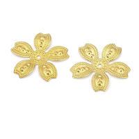 Tapas de cuentas de flores de latón de color no chapado, suministros de joyería Diy de alta calidad, collar, pendientes, accesorios para mujer - details 18