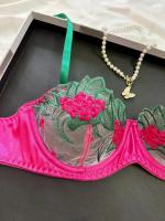 Conjunto de sujetador de encaje Floral, lencería elegante, ropa interior de lujo bien llamativa, conjuntos exóticos de encaje fino de Hada erótica Sexy, sujetador transparente - details 11