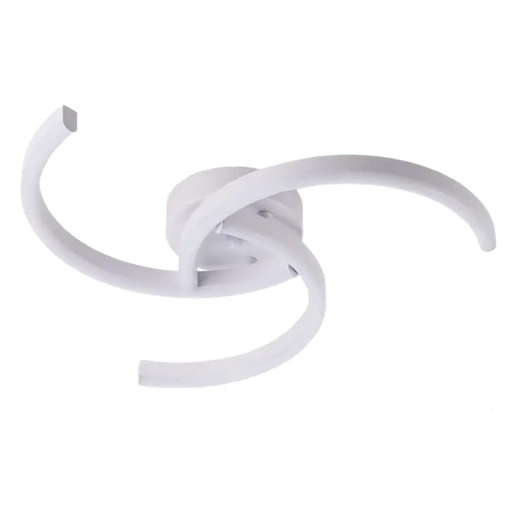 Plafón tres tubos curvos blanco 52*7cm chasis 12cm luz blanca 6500K 24W Goeco - 1