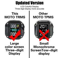 Sistema de supervisión de presión de neumáticos TPMS para motocicleta, 0-6,6 bar, 2 sensores, pantalla colorida precisa, probador de neumáticos, accesorios para motocicleta - details 2