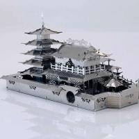 Modelo MMZ, rompecabezas de Metal, pabellón Longyuan clásico chino, construcción Diy, Kits de modelos 3D, corte láser, ensamblaje, rompecabezas, Juguetes - details 8