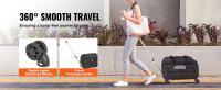 SucceBuy Transportín para gatos con ruedas, asa telescópica y correa para el hombro, transportín para perros para mascotas de hasta 35 libras, incluye 1 cuenco plegable, negro - details 1