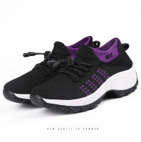 Zapatos para caminar de marca para mujer, zapatillas de deporte con calcetines de punto transpirables, zapatos cómodos para lactancia, zapatos deportivos con plataforma informales - details 36