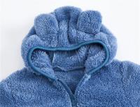 Abrigo con capucha de lana para niños, abrigo con cremallera de color sólido, ropa de invierno para niños - details 6