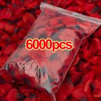 Pétalos de Rosa Artificiales 6000/100Pcs Rojo, Blanco, Oro Ideal para Bodas Románticas y Fiestas - details 0