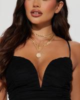 Collares en capas de oro para mujer, collar con colgante de moneda retro de moda, gargantilla de cadena gruesa y delicada, collares para joyería, regalos de cumpleaños - details 4