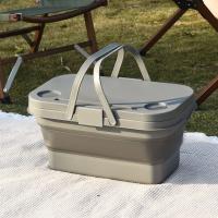 Caja de almacenamiento plegable de plástico para exteriores, mesa de Camping, cesta de Picnic impermeable de gran capacidad con tapa abatible, cesta para artículos diversos, barbacoa - details 11