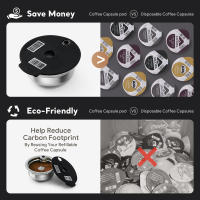 Cápsula de Café iCafilas para Máquina Tassimo BOSCH Reutilizable en Acero Inoxidable Crema Ecológica Protección Ambiental Compatible con Series Happy Series Vivy Series Suny Series My Way - details 9