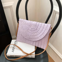 Bolso cruzado de hombro tejido de paja para mujer, bolso de mano de playa, bolsos de sobre hechos a mano informales de verano - details 22