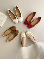 Nuevo francés suave estilo de hadas versátil cabeza cuadrada poco profunda boca arco plano zapatos de ballet solo zapatos - details 41