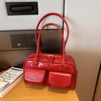 Bolso de mano de moda informal de cuero de PU vintage con diseño de doble bolsillo para mujer - details 14