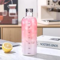 Botella de Agua de Vidrio de Gran Capacidad 1000ml Taza de Leche Transparente con Marcador de Tiempo Ideal para Regalar - details 4
