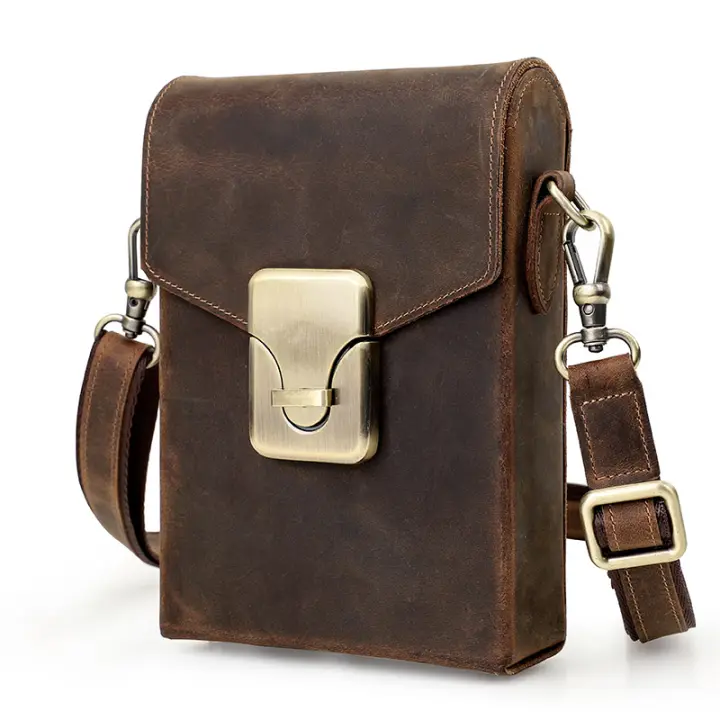 CONTACT'S-Bolso de mano de cuero de vaca para hombre, bandolera de hombro informal, de calidad, para teléfono - 1