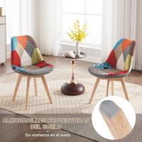 Silla Nórdica Multicolor con Resaldo Estilo Patchwork para Cocina BH29mf-4 - details 6