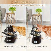 Cuenco ajustable para gatos con inclinación de 15 grados, 1 juego de 3 cuencos de acero inoxidable, alimentador de mascotas desmontable, suministros para mascotas para uso en interiores y exteriores, accesorios de alimentación para perros y gatos - details 6