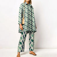 Conjunto de 2 piezas con estampado de Pamas para mujer, ropa de dormir holgada, pantalones de manga larga, ropa de calle, traje elegante, Vintage, otoño - details 11