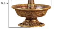Soporte de cobre puro nepalí tallado a mano con incrustaciones de oro, soporte de lámpara de mantequilla de estilo tibetano, precio especial, tamaño a elegir - details 4