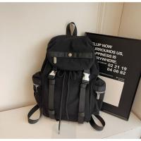 Mochila con cordón para exteriores de estilo coreano, mochila deportiva de nailon de viaje de Color sólido, bolso de hombro impermeable para senderismo de gran capacidad - details 27