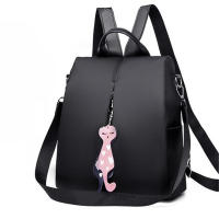 Mochila de Viaje para Mujer Multi-use de Nylon en Color Sólido Gran Capacidad con Colgante de Gato Bolso de Hombro Simple y Elegante - details 10