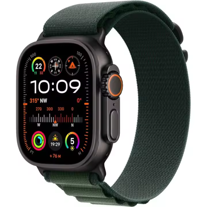 Apple Watch Ultra 2 GPS Cellular 49 mm Ca Negro Titanio y Alpine Loop Verde Oscuro (Mediano) - 1