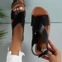 Sandalias de playa con correa ancha a la moda para mujer, planas cruzadas de gran tamaño, 43 - details 2