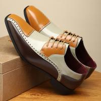 Zapatos elegantes de cuero para hombre, calzado Formal de lujo para oficina, fiesta, negocios, marrón, inglés, color negro - details 5