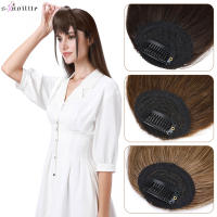 S-noilite-flequillo de cabello Natural para mujer, cabello humano falso con patillas, Manga falsa no remy, flequillo frontal con Clip, 9g - details 1