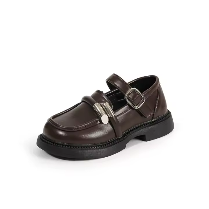 Zapatos de cuero para niños y niñas, calzado deportivo multifuncional con estilo de moda británica, uniforme antideslizante de suela suave, otoño - 1