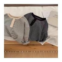 Camiseta de Manga Larga para Niños Primavera Otoño Estilo Coreano a Rayas - details 1