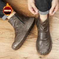 Resistente al desgaste para otoño e invierno, botas de ante negras antideslizantes, zapatos nuevos para hombre, botas cómodas de cuero de caña media - details 11