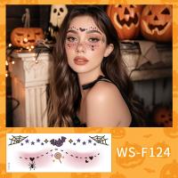 Tatuaje facial desechable para Halloween, pegatinas temporales impermeables de larga acción para mejillas, pegatinas transparentes de cara de murciélago aterrador para niños - details 11